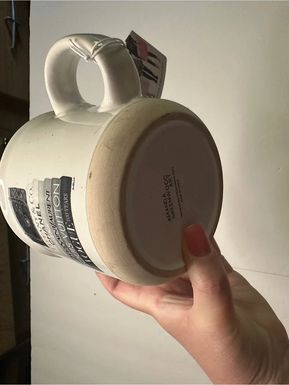 NWT Amanda Greenwood Designer Stack White Ceramic Accent Mug